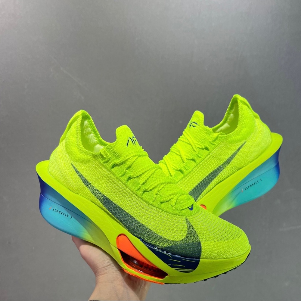 Nike Alphafly 3 Neon Green Athletic Shoes - Picture 2 of 9